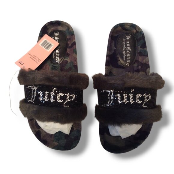 Juicy Couture Siren Slides -  Green Camo - Picture 2 of 3